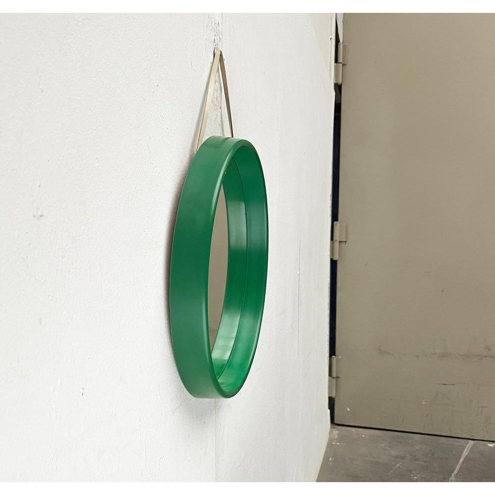 20ième siècle Miroir rond vert du milieu du siècle de A.I.C. C.L. Augustson, Norvège, années 1960 en vente