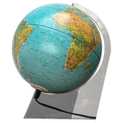 Vintage Mid-Century Space Age Illuminated Globe Table Lamp with Acrylic Stand, 1960s