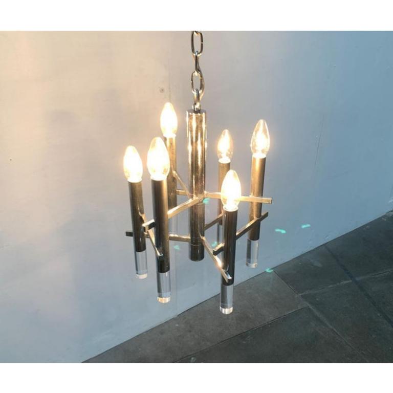 Lampadario italiano Space and Chrome e Arcyl di Gaetano Sciolari, metà del secolo scorso in vendita 4