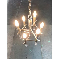 Lustre italien de l'ère spatiale du milieu du siècle dernier, en chrome et acier de Gaetano Sciolari