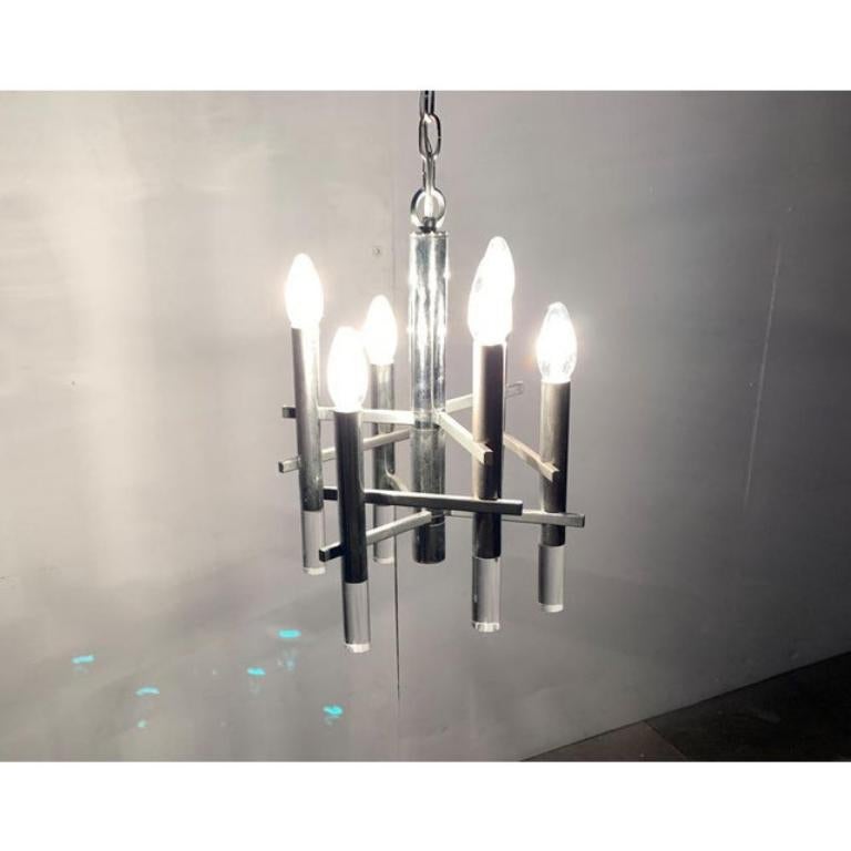 XX secolo Lampadario italiano Space and Chrome e Arcyl di Gaetano Sciolari, metà del secolo scorso in vendita
