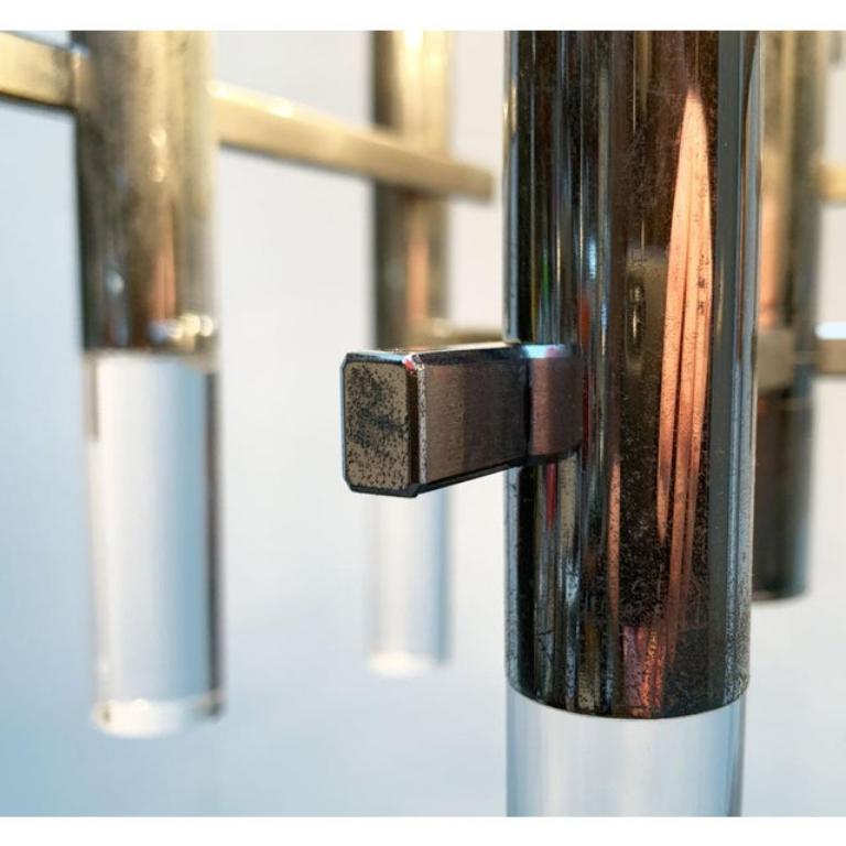 Lampadario italiano Space and Chrome e Arcyl di Gaetano Sciolari, metà del secolo scorso in vendita 2