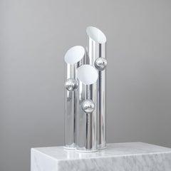 Mid-century Space Age Italian Chrome Table Lamp by Oma Padova, Italy, 1970s