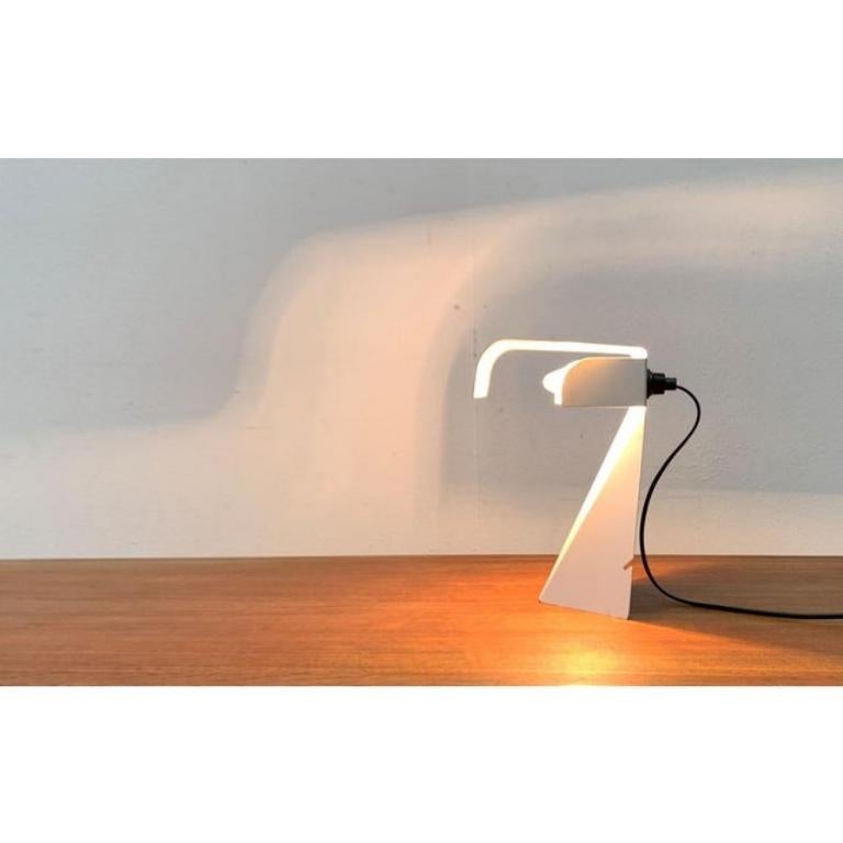 Mid-Century Modern Mid-Century Space Age Italian Minimalist Tole Table Lamp by G. Grego, 1960s For Sale
