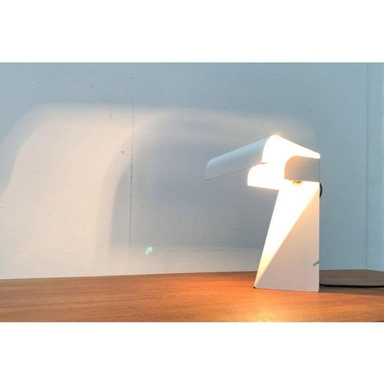 20th Century Mid-Century Space Age Italian Minimalist Tole Table Lamp by G. Grego, 1960s For Sale