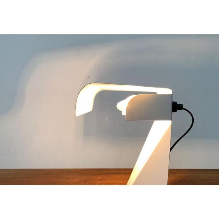 Metal Mid-Century Space Age Italian Minimalist Tole Table Lamp by G. Grego, 1960s For Sale