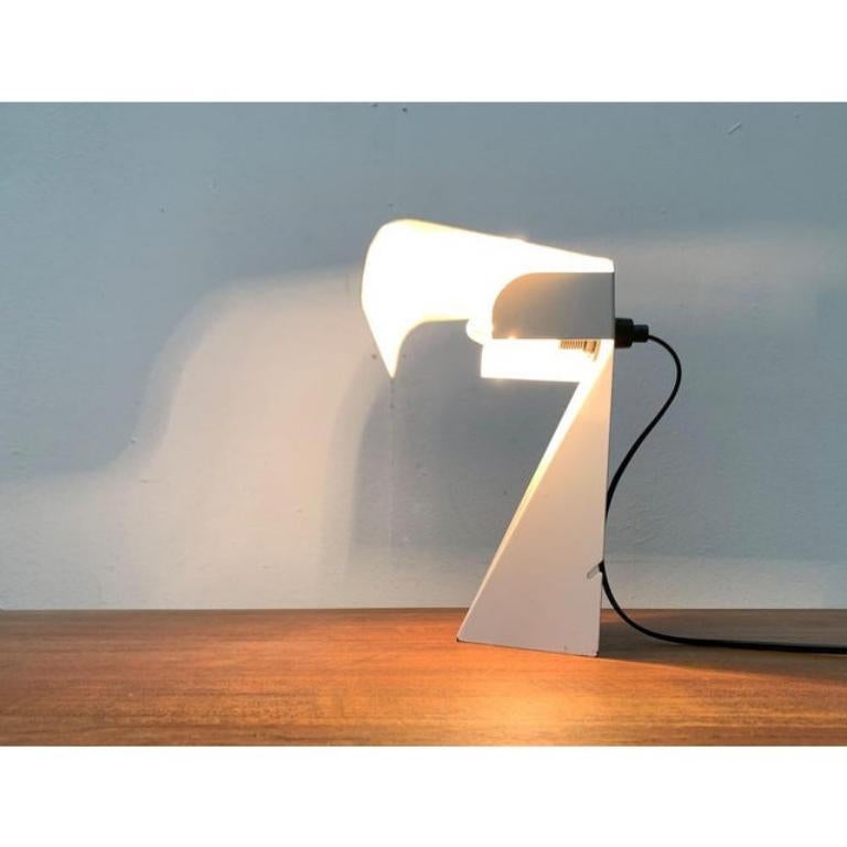 Mid-Century Space Age Italian Minimalist Tole Table Lamp by G. Grego, 1960s For Sale 1