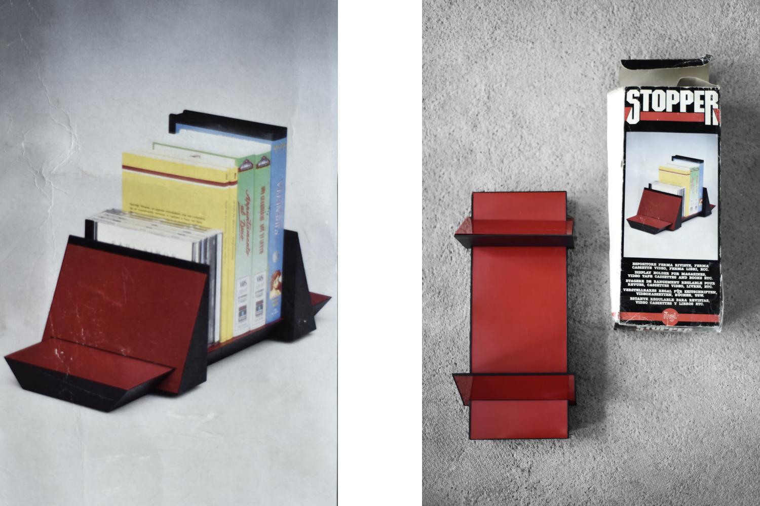 Fine XX secolo Mid-Century Space Age Italian Modern Red Plastic Books Holder by Corus Associati in vendita