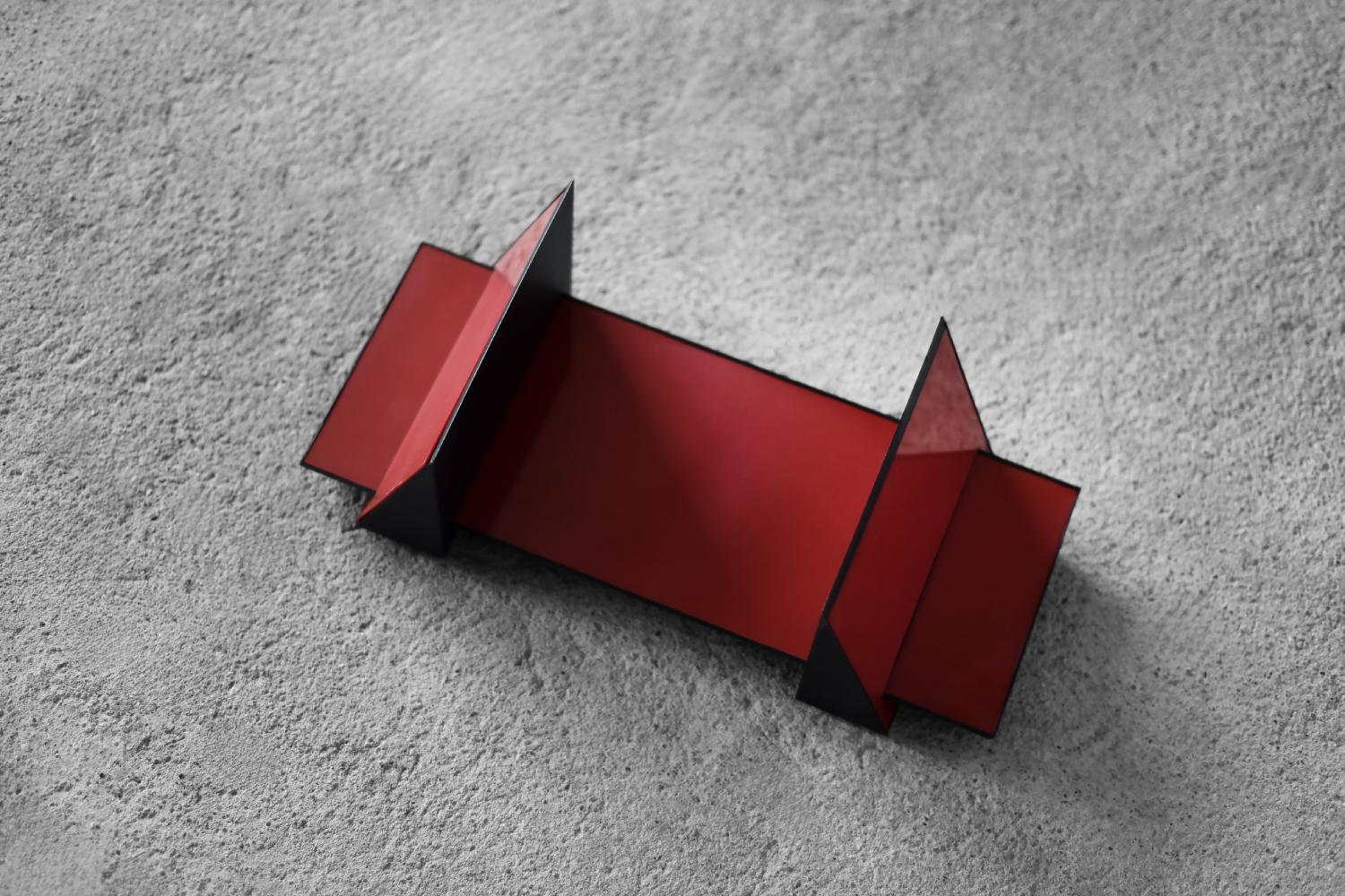 Plastica Mid-Century Space Age Italian Modern Red Plastic Books Holder by Corus Associati in vendita