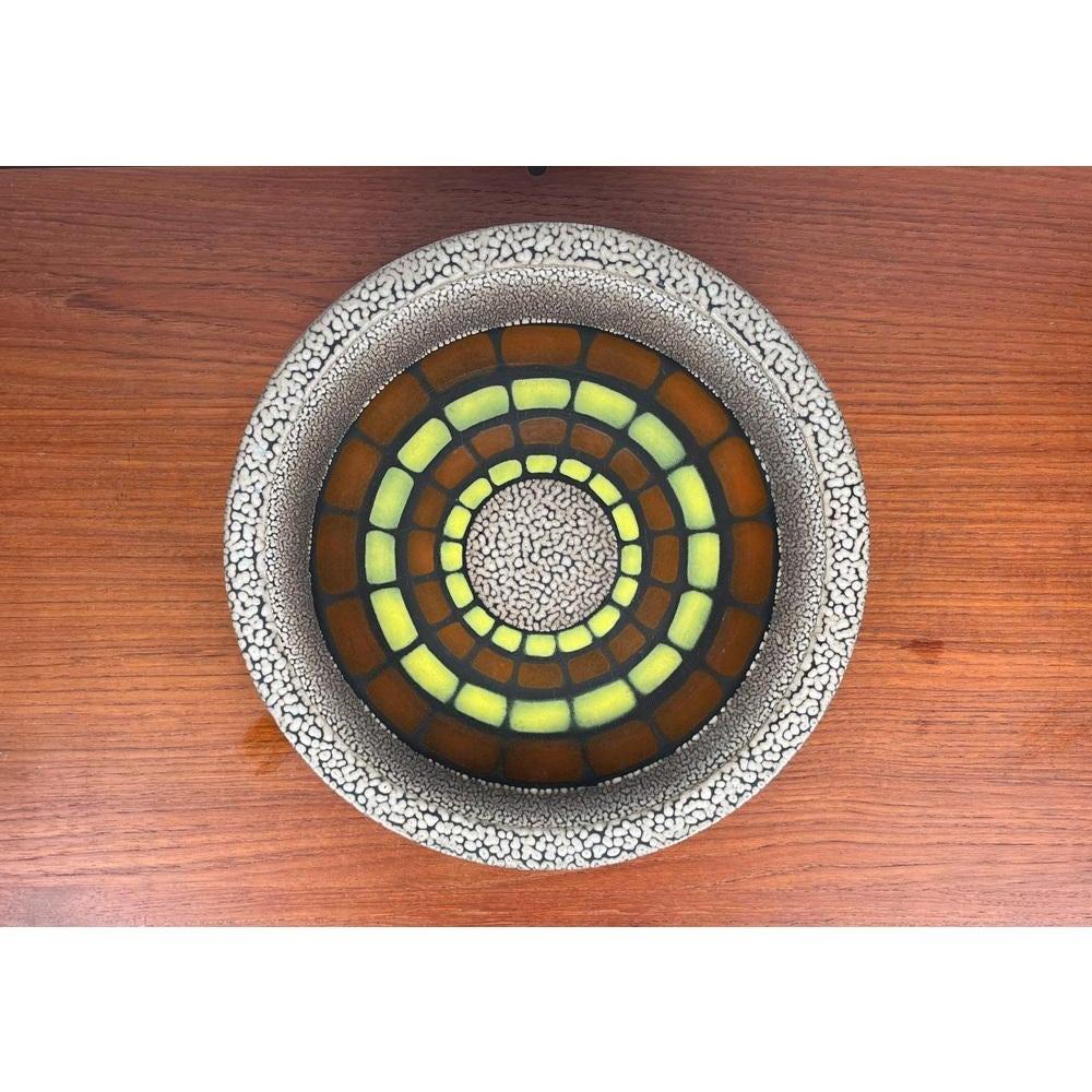 Mid-Century Modern Mid-Century Space Age Large Pottery Bowl from Knabstrup, Denmark, 1960s For Sale