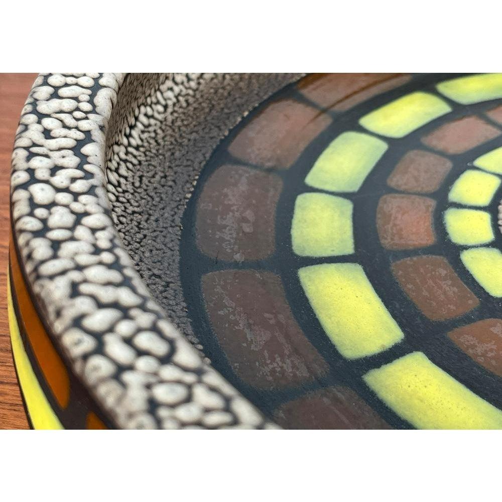 20th Century Mid-Century Space Age Large Pottery Bowl from Knabstrup, Denmark, 1960s For Sale
