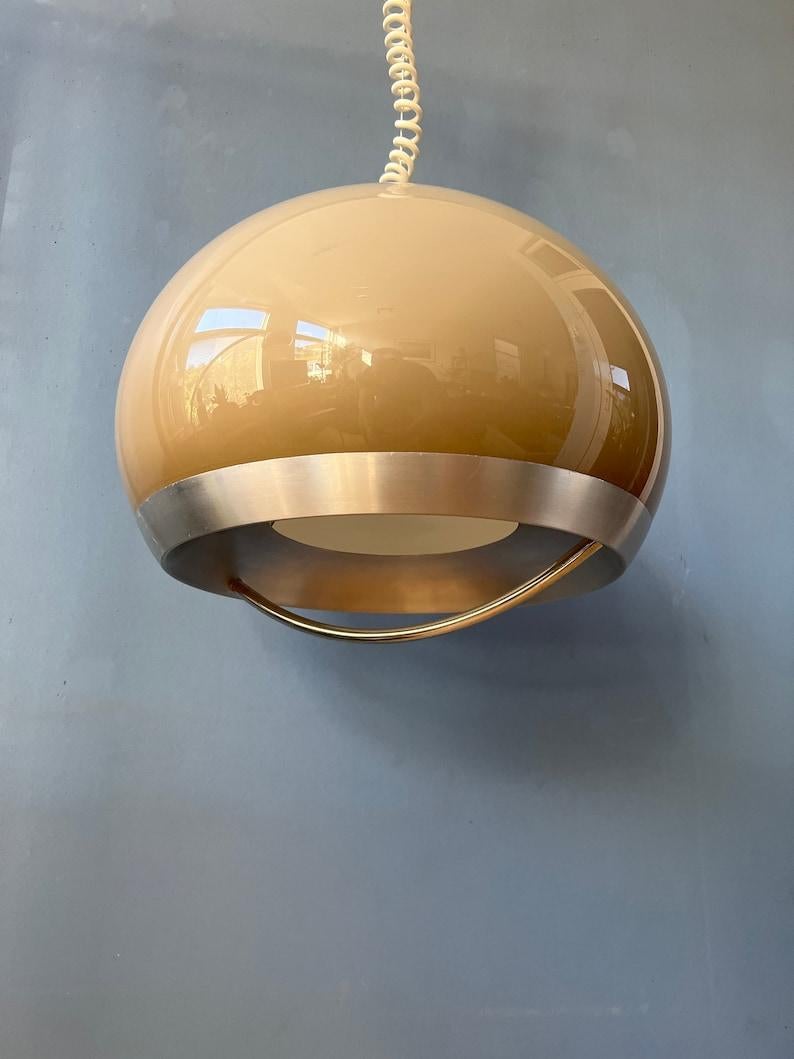 Mid Century Space Age  Light Fixture Mushroom Pendant Lamp by Dijkstra, 1970s For Sale 1