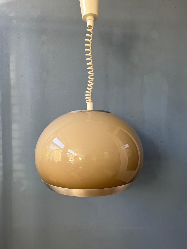 Mid Century Space Age  Light Fixture Mushroom Pendant Lamp by Dijkstra, 1970s For Sale 2