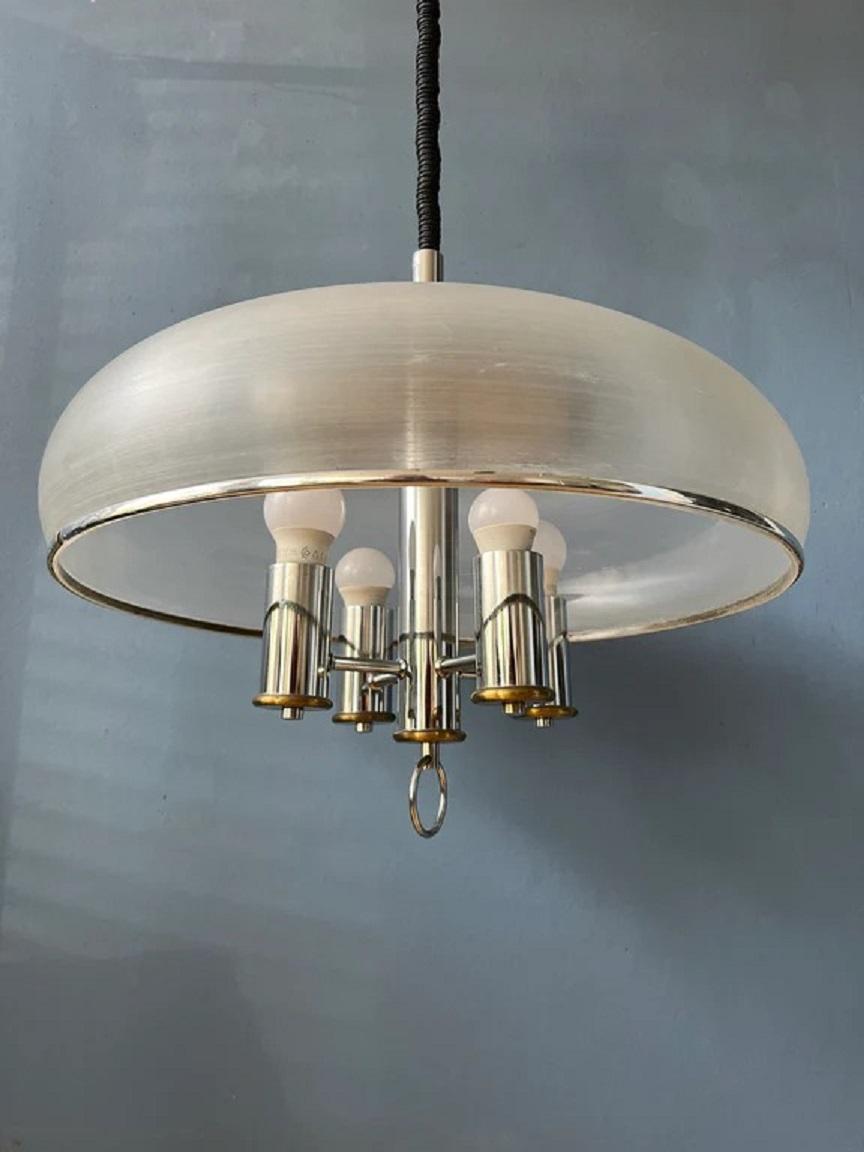 Mid Century Space Age Light Fixture Pendant Light Chandelier  In Good Condition For Sale In ROTTERDAM, ZH