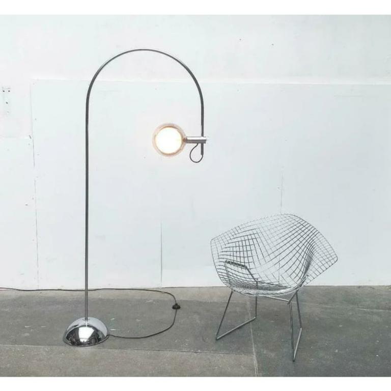 Lampada da terra ad arco in metallo e cromo di Cosack, 1960 In condizioni buone in vendita a Hamburg, DE