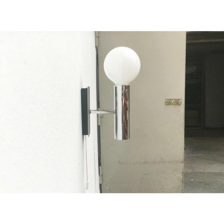 Tedesco Lampada da parete minimalista tedesca in cromo di Hustadt, 1960 in vendita
