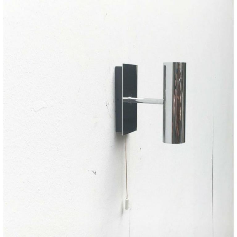 XX secolo Lampada da parete minimalista tedesca in cromo di Hustadt, 1960 in vendita