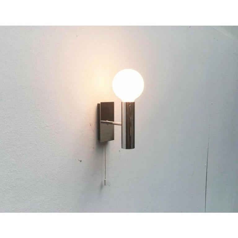 Metallo Lampada da parete minimalista tedesca in cromo di Hustadt, 1960 in vendita