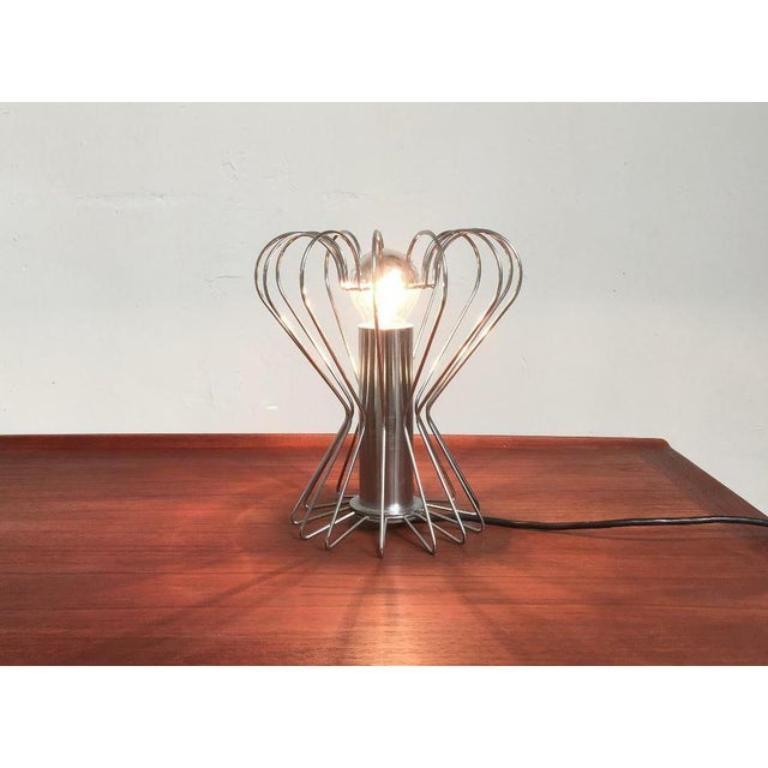 Metal Mid-Century Space Age Minimalist Wire Table Lamp, 1960s For Sale