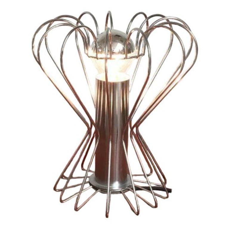 Minimalistische Mid-Century Space Age-Tischlampe aus Draht, 1960er Jahre
