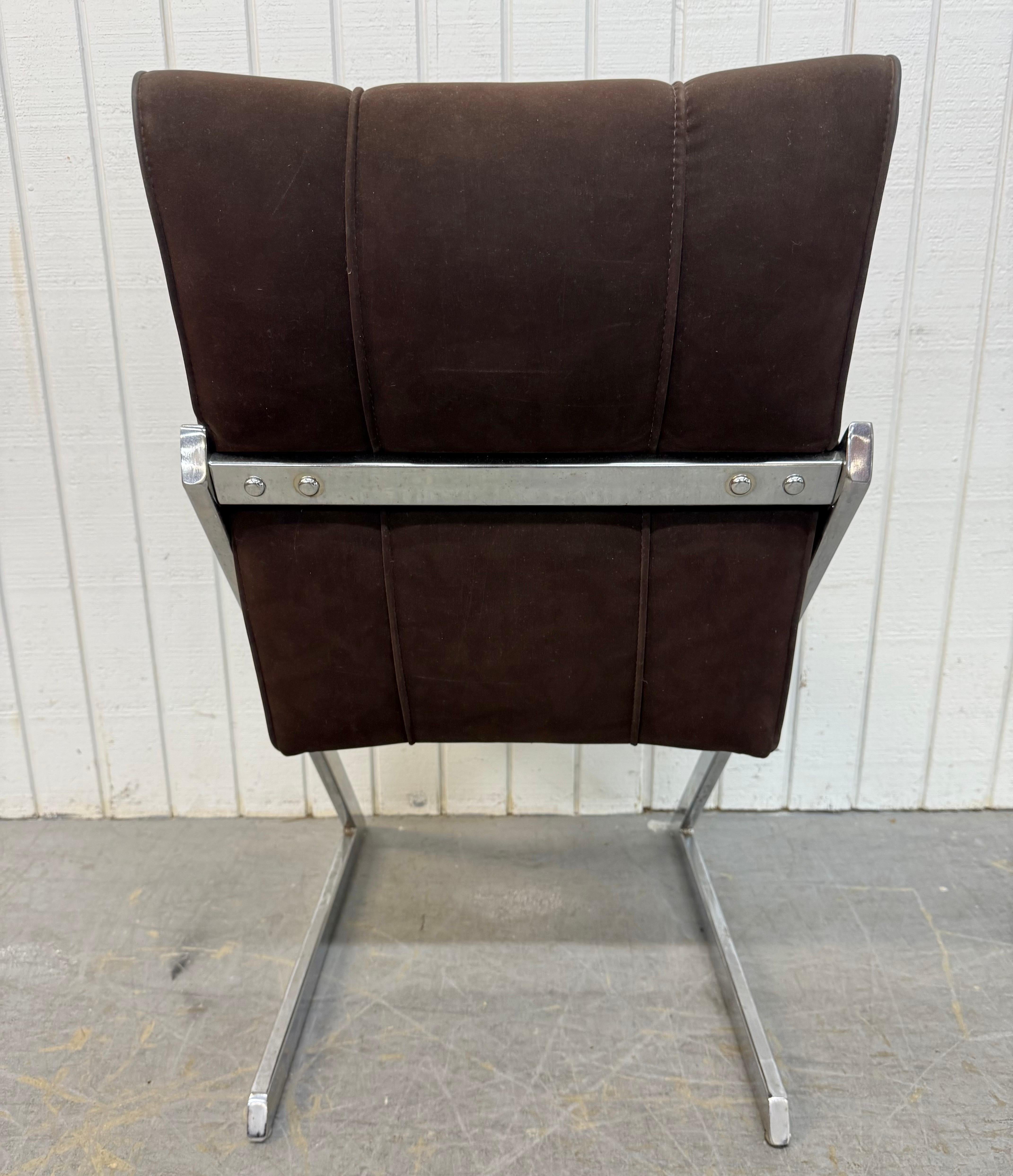 Sillas de Comedor Cromadas Modernas de Mitad de Siglo Space Age - Set de 6 en Bueno estado para la venta en Clarksboro, NJ