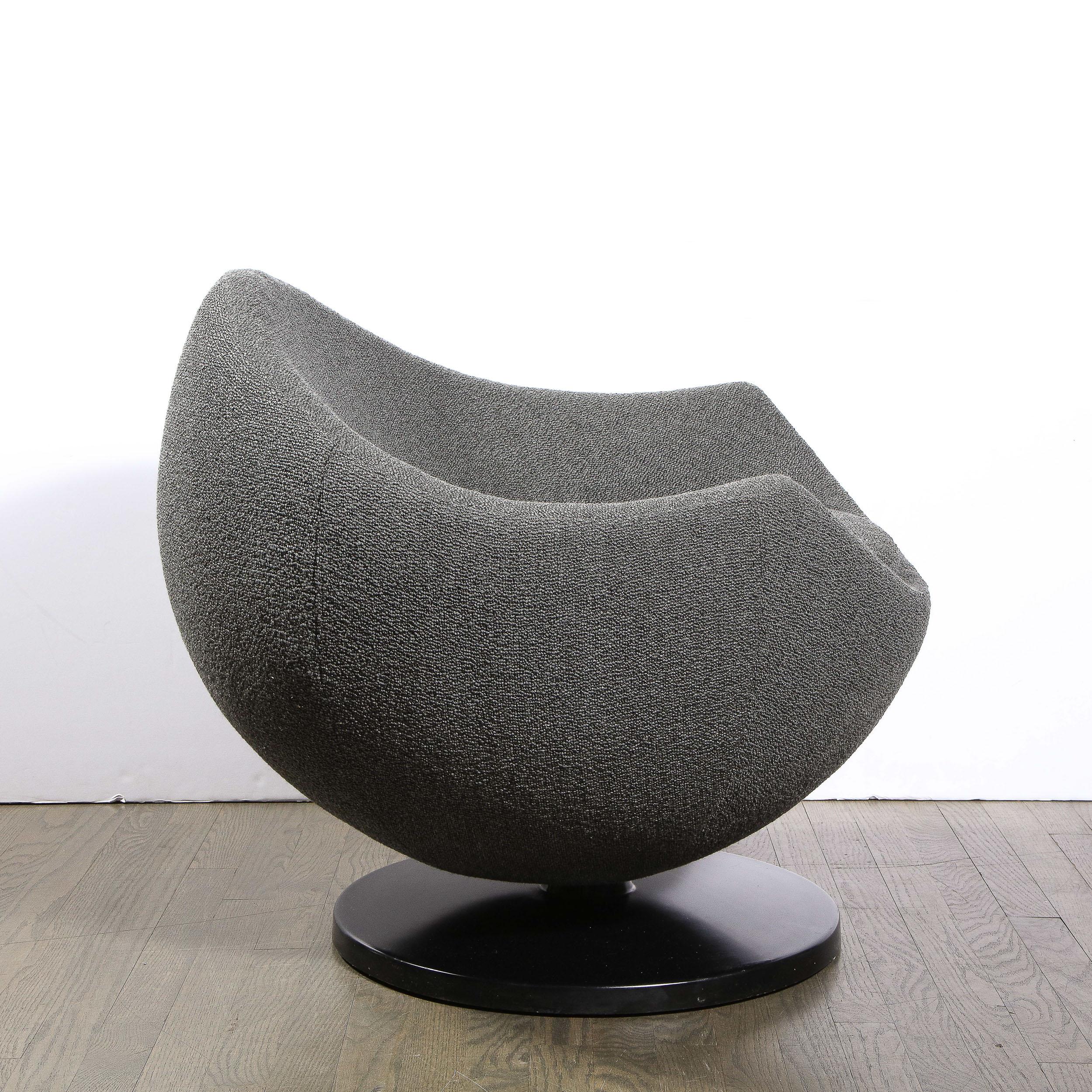 American Mid-Century Space Age Modern Egg Form Chair in Holly Hunt Fabric
