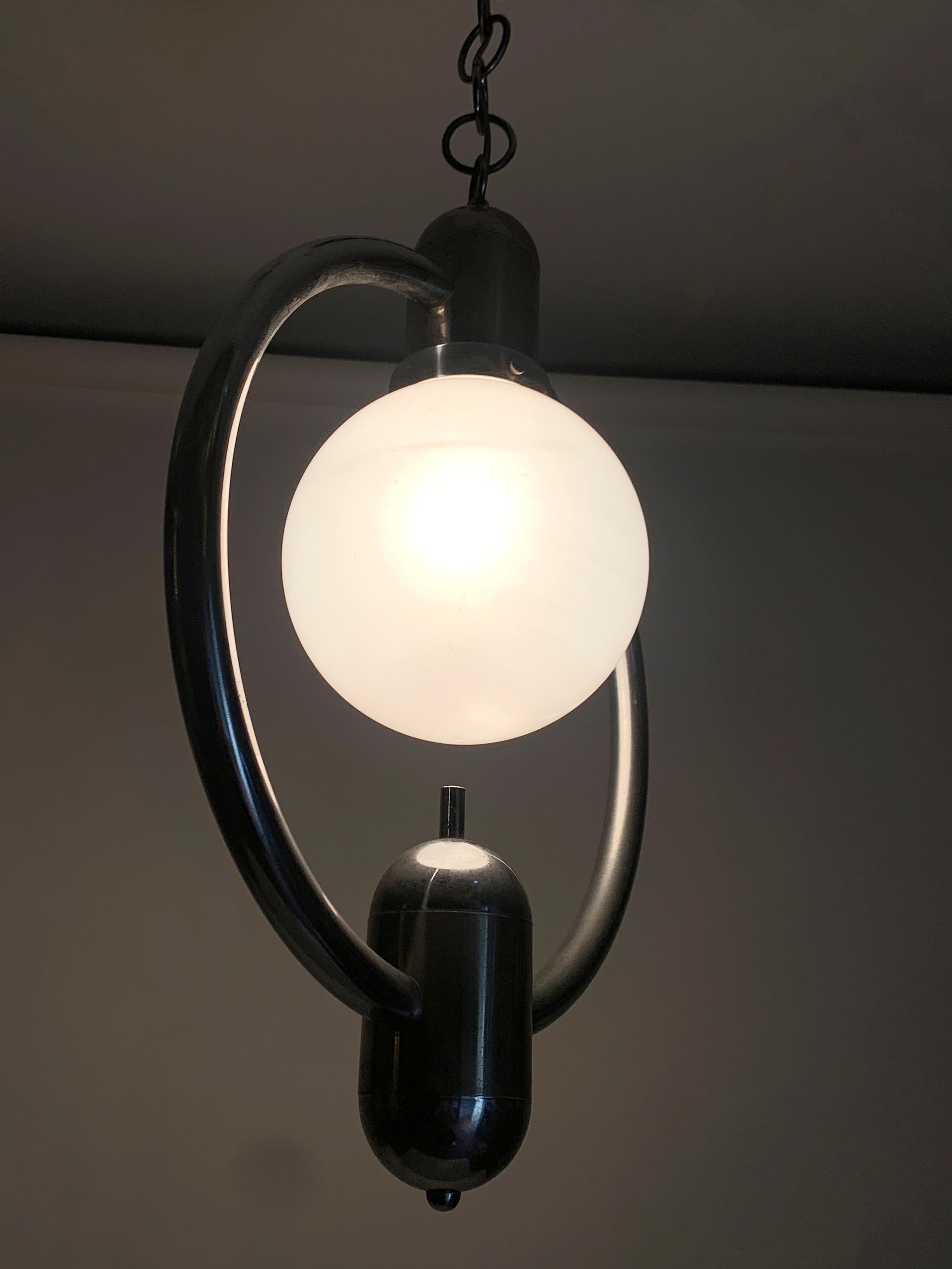 Modernistische Mid-Century-Pendelleuchte aus dem Space Age, ca. 1930er Jahre im Angebot 5
