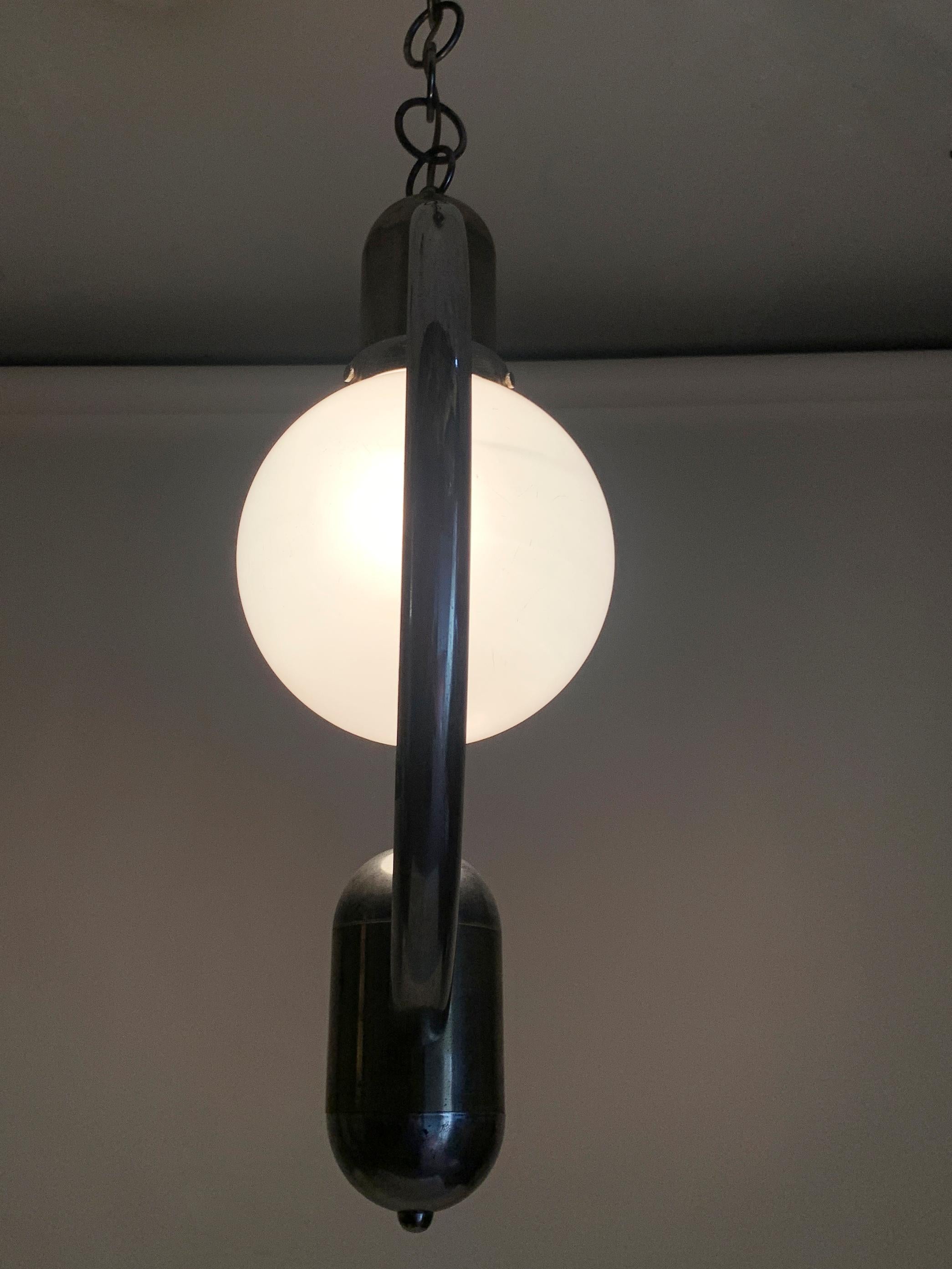 Modernistische Mid-Century-Pendelleuchte aus dem Space Age, ca. 1930er Jahre im Angebot 6