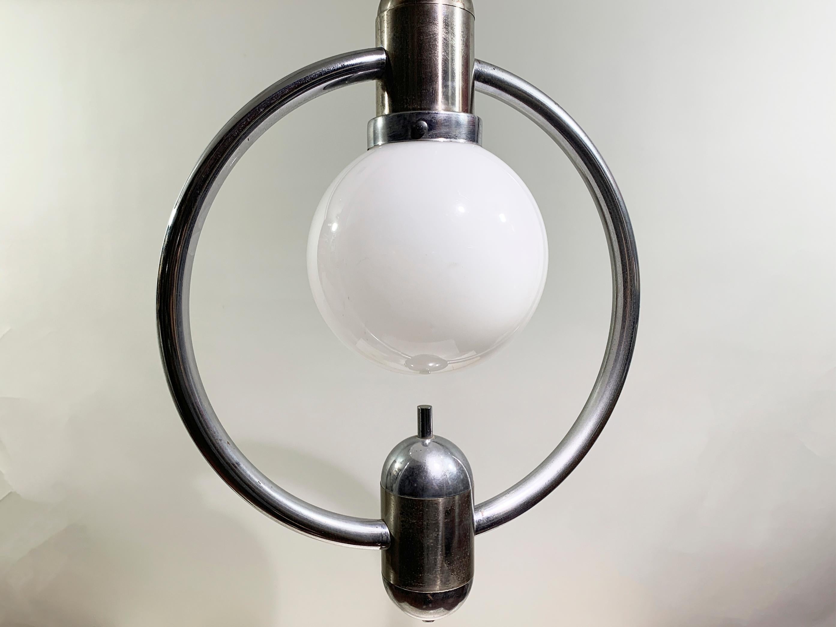 Modernistische Mid-Century-Pendelleuchte aus dem Space Age, ca. 1930er Jahre im Angebot 12