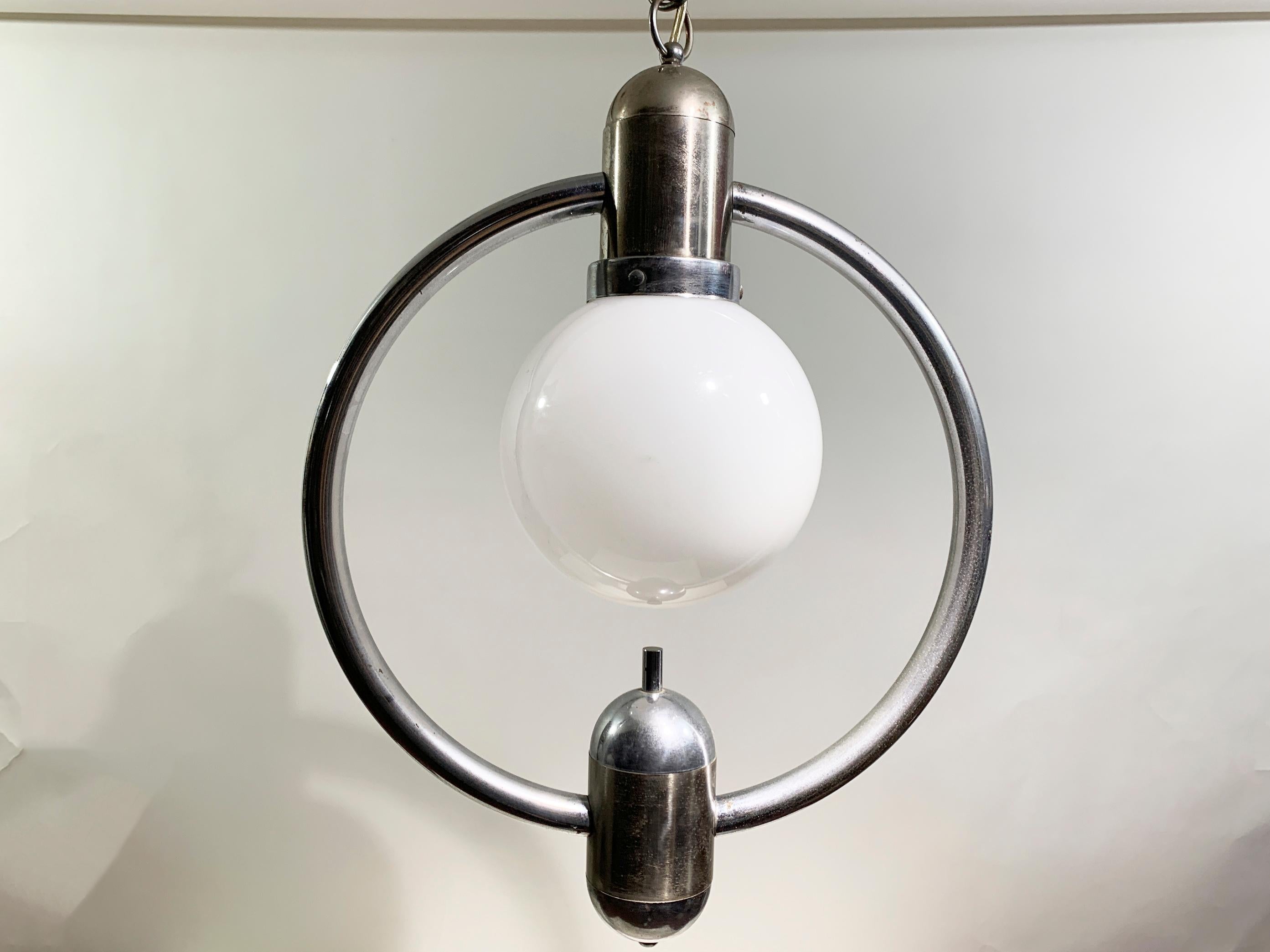 Modernistische Mid-Century-Pendelleuchte aus dem Space Age, ca. 1930er Jahre im Angebot 2