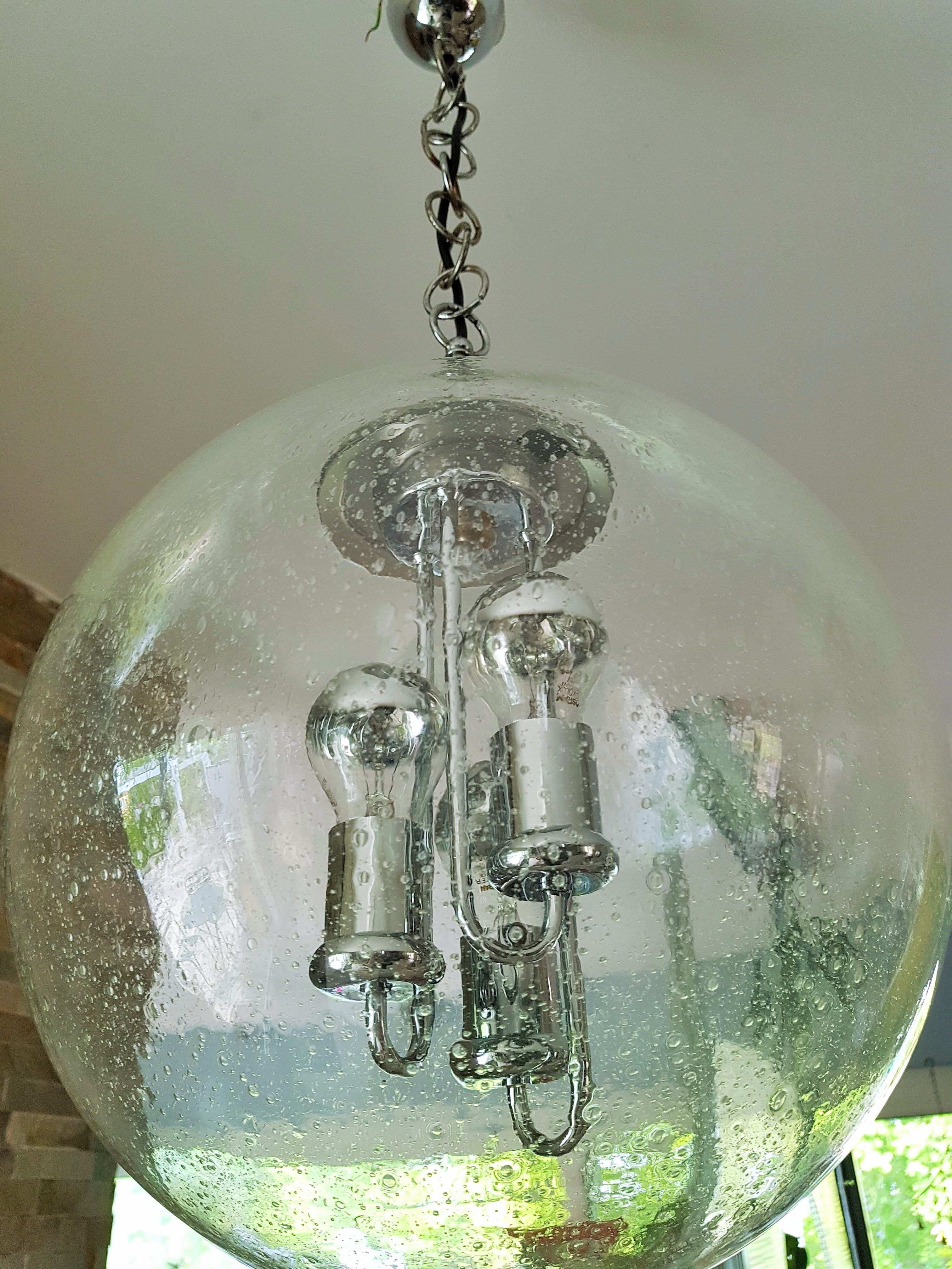 Mid-Century Space Age Murano Blown Glass Globe Bubble Lamp, Doria Germany 1960s 4