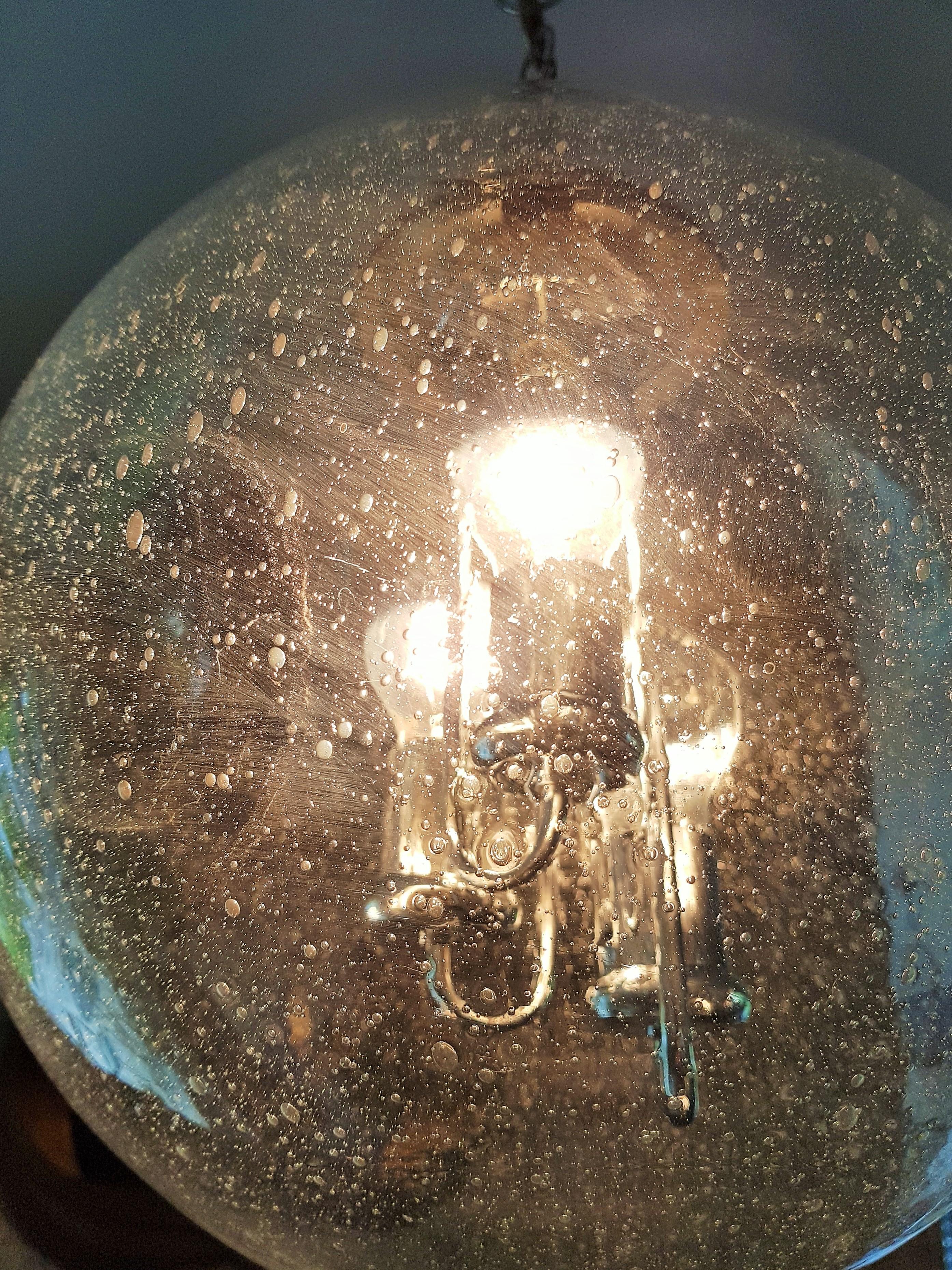 Mid-Century Space Age Murano Blown Glass Globe Bubble Lamp, Doria Germany 1960s 10