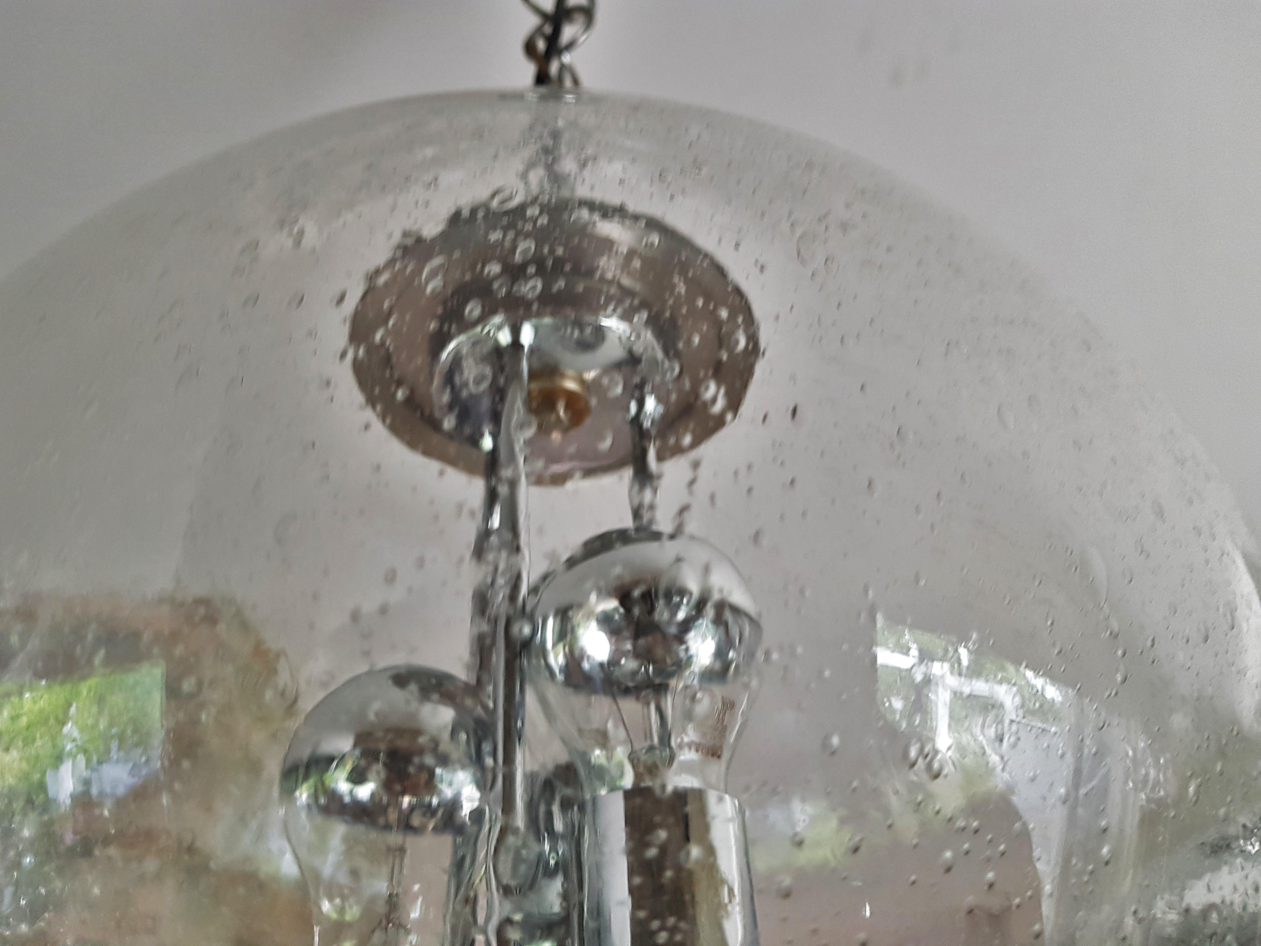 Mid-Century Space Age Murano Blown Glass Globe Bubble Lamp, Doria Germany 1960s 12