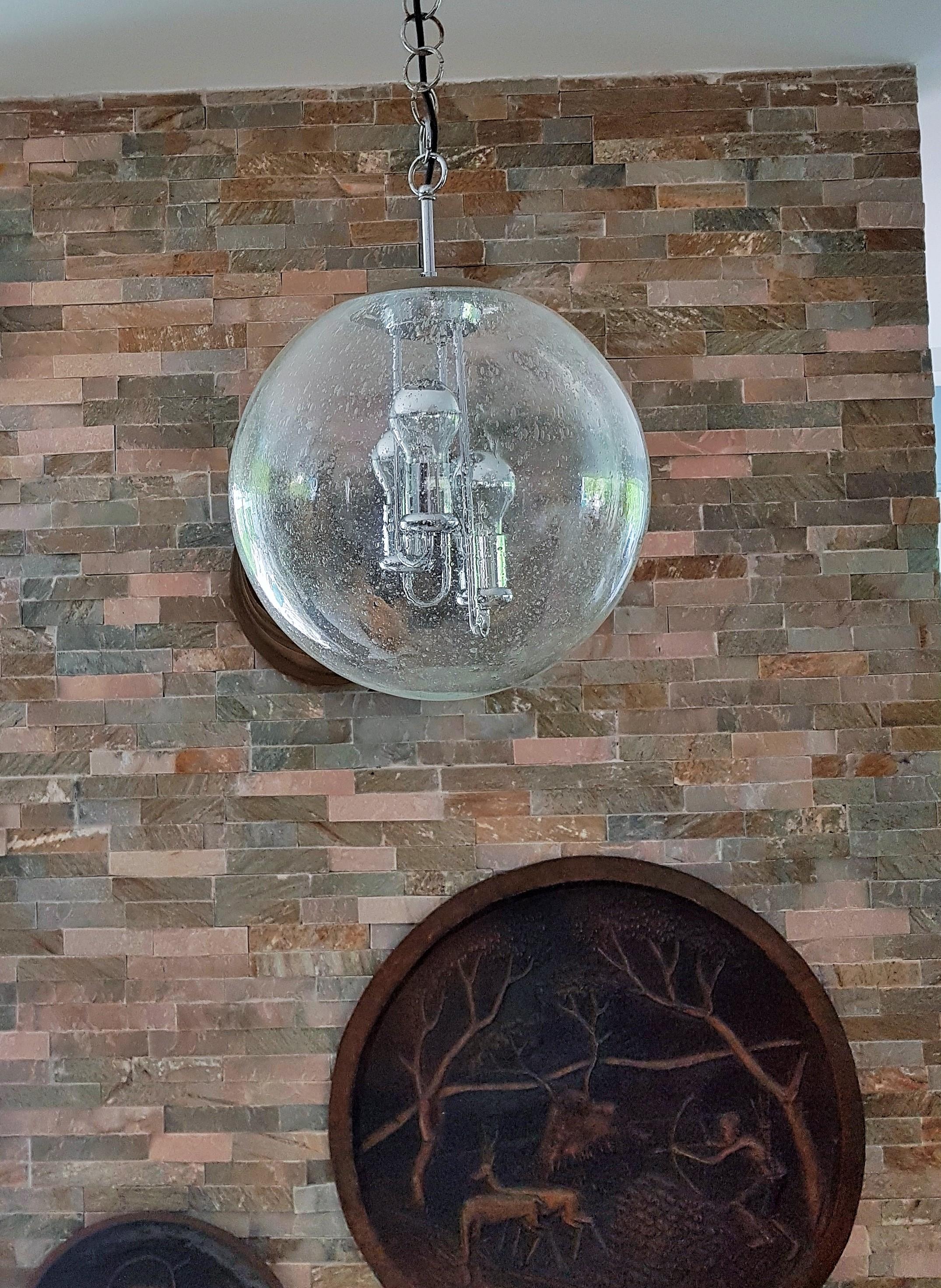 Mid-Century Modern Mid-Century Space Age Murano Blown Glass Globe Bubble Lamp, Doria Germany 1960s