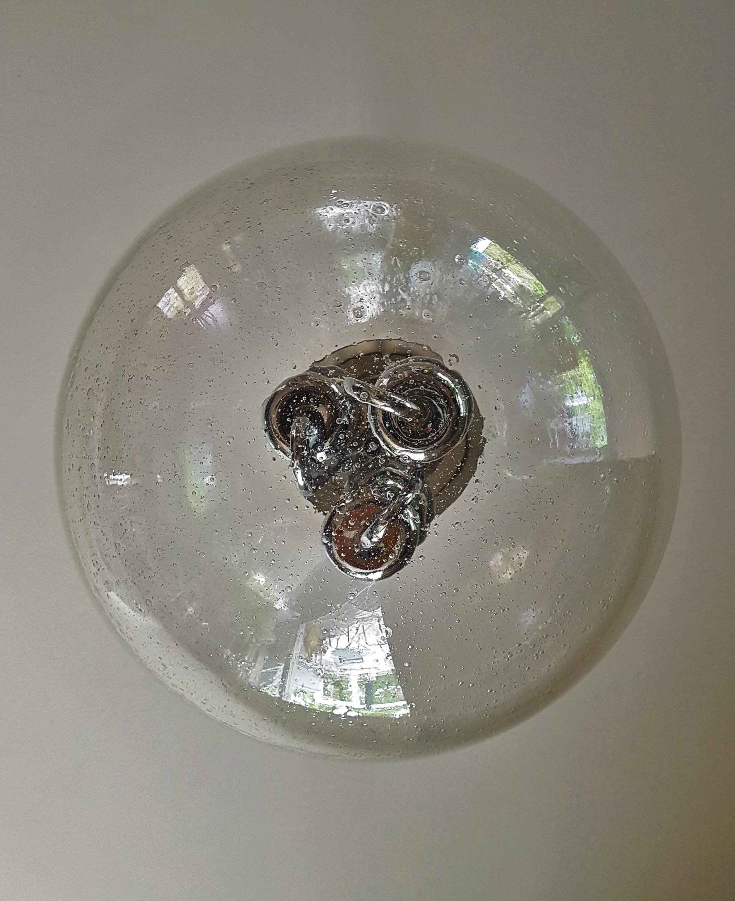 Mid-Century Space Age Murano Blown Glass Globe Bubble Lamp, Doria Germany 1960s 2