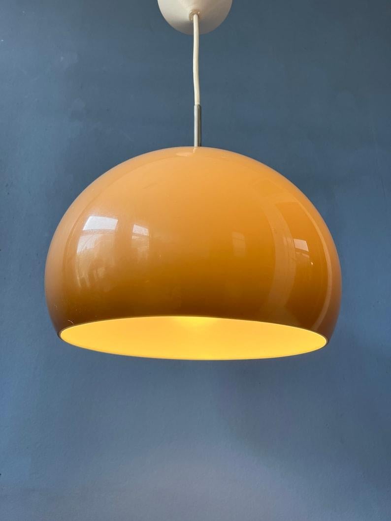 Mid Century Space Age Mushroom Pendant Lamp by Dijkstra, 1970s In Good Condition For Sale In ROTTERDAM, ZH