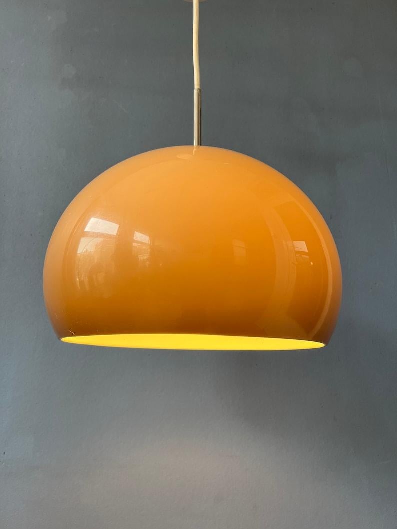 20th Century Mid Century Space Age Mushroom Pendant Lamp by Dijkstra, 1970s For Sale