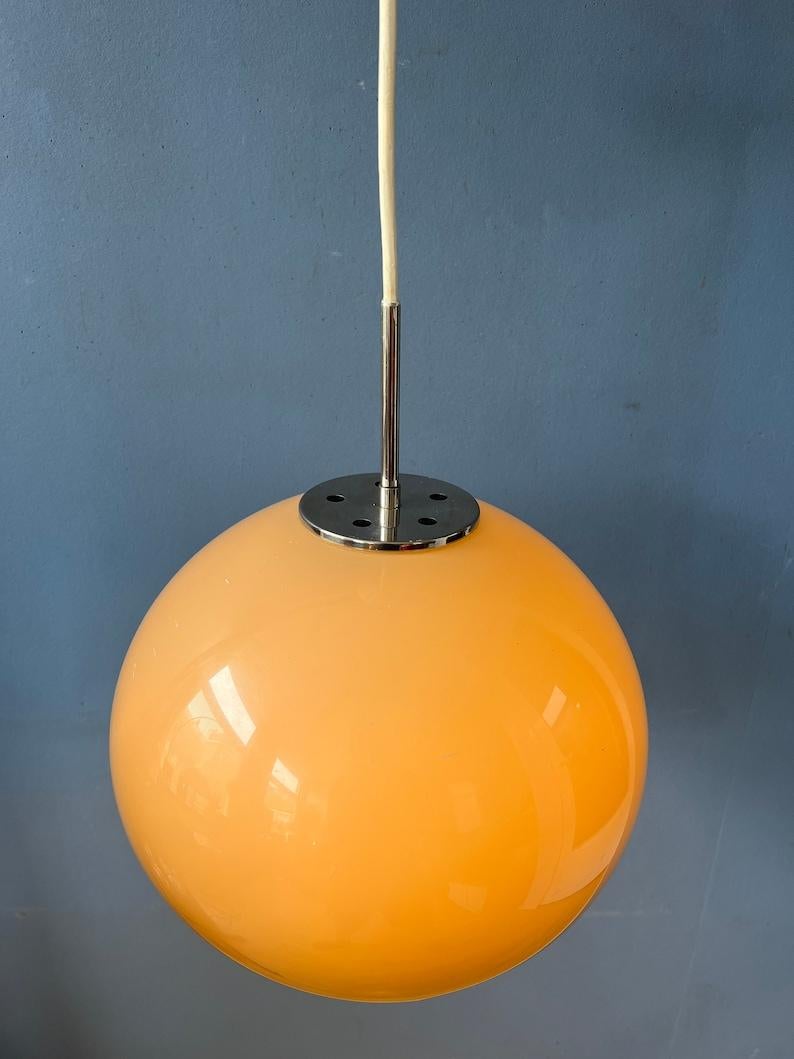 Metal Mid Century Space Age Mushroom Pendant Lamp by Dijkstra, 1970s For Sale