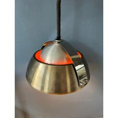 Orange Pendelleuchte aus der Mitte des Jahrhunderts von Lakro Amstelveen, Retro 70er Jahre