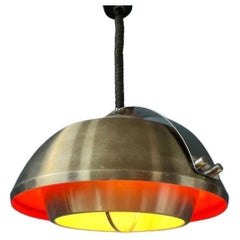 Mid Century Space Age Orange Pendant Light by Lakro Amstelveen, Retro 70s