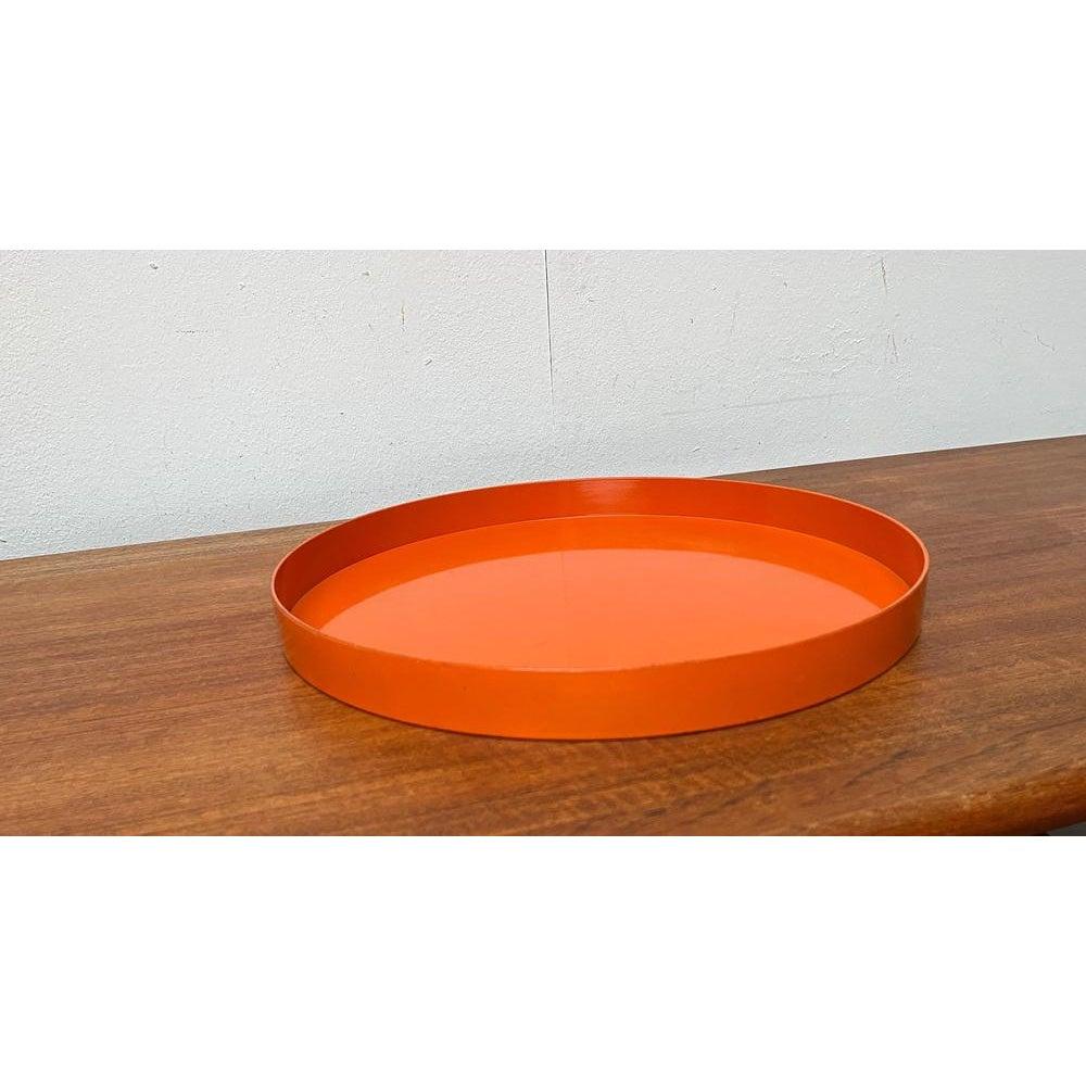 Orangefarbenes Kunststofftablett aus der Jahrhundertmitte des Space Age, 1960er Jahre im Angebot 6
