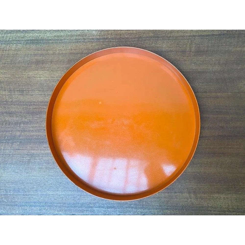 Orangefarbenes Kunststofftablett aus der Jahrhundertmitte des Space Age, 1960er Jahre (Moderne der Mitte des Jahrhunderts) im Angebot