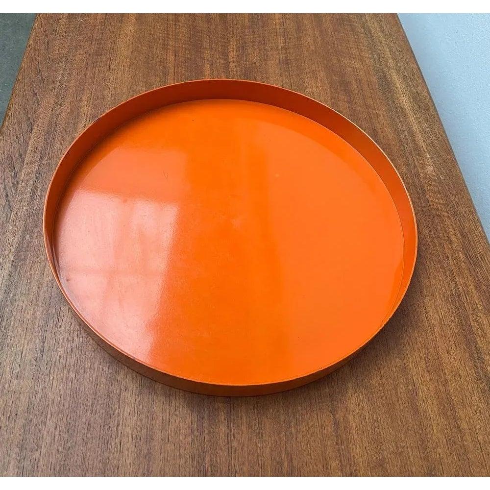 Orangefarbenes Kunststofftablett aus der Jahrhundertmitte des Space Age, 1960er Jahre im Angebot 1
