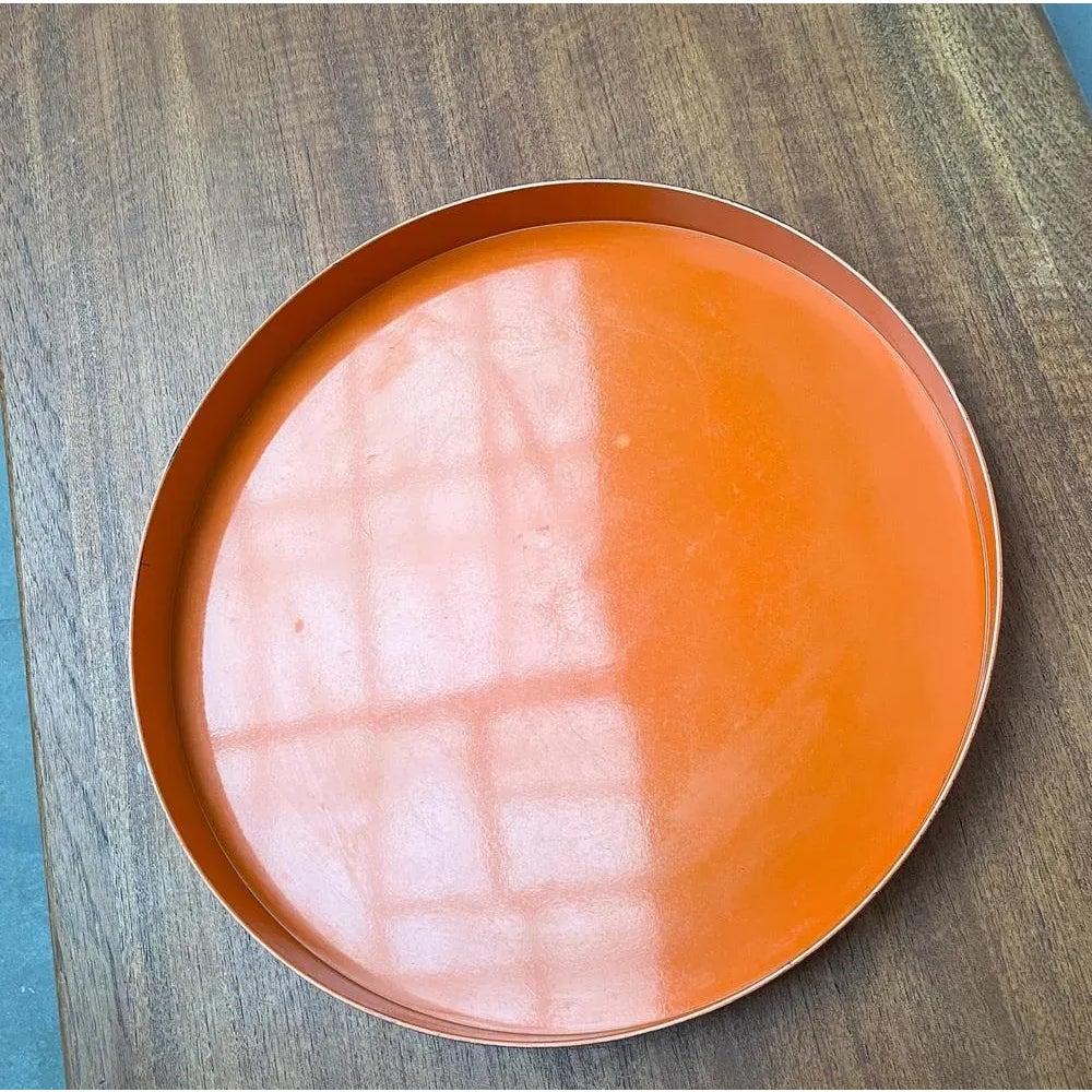 Orangefarbenes Kunststofftablett aus der Jahrhundertmitte des Space Age, 1960er Jahre im Angebot 3