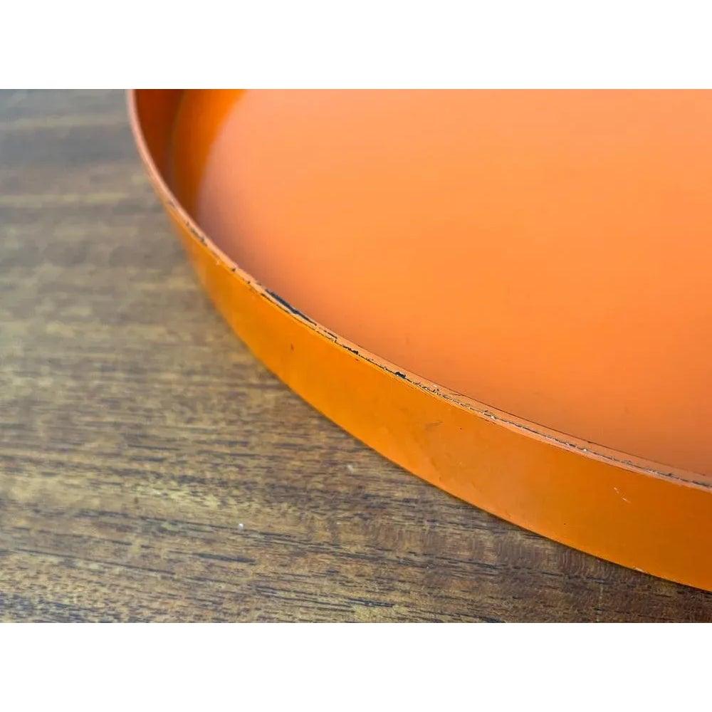 Orangefarbenes Kunststofftablett aus der Jahrhundertmitte des Space Age, 1960er Jahre im Angebot 4