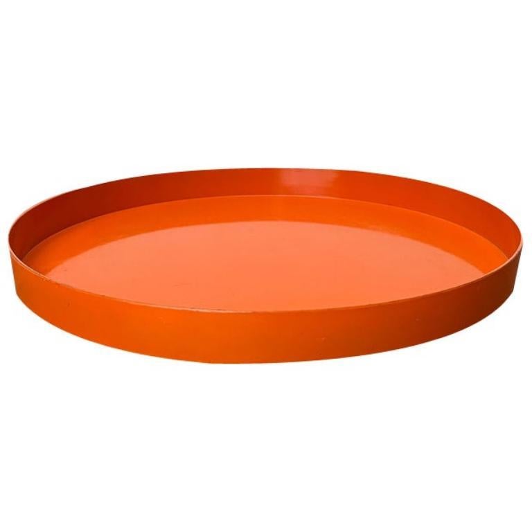 Bandeja de plástico naranja de la era espacial de mediados de siglo, años 60