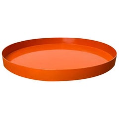 Bandeja de plástico naranja de la era espacial de mediados de siglo, años 60
