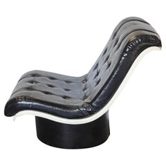 Mid century Space Age Pop Art 1970s Black white lounge chair by Morris Futorian