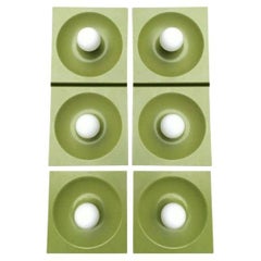Mid-Century Space Age Quadro Wall Lamps by Jürgen Lange for Schönbuch, Set of 6