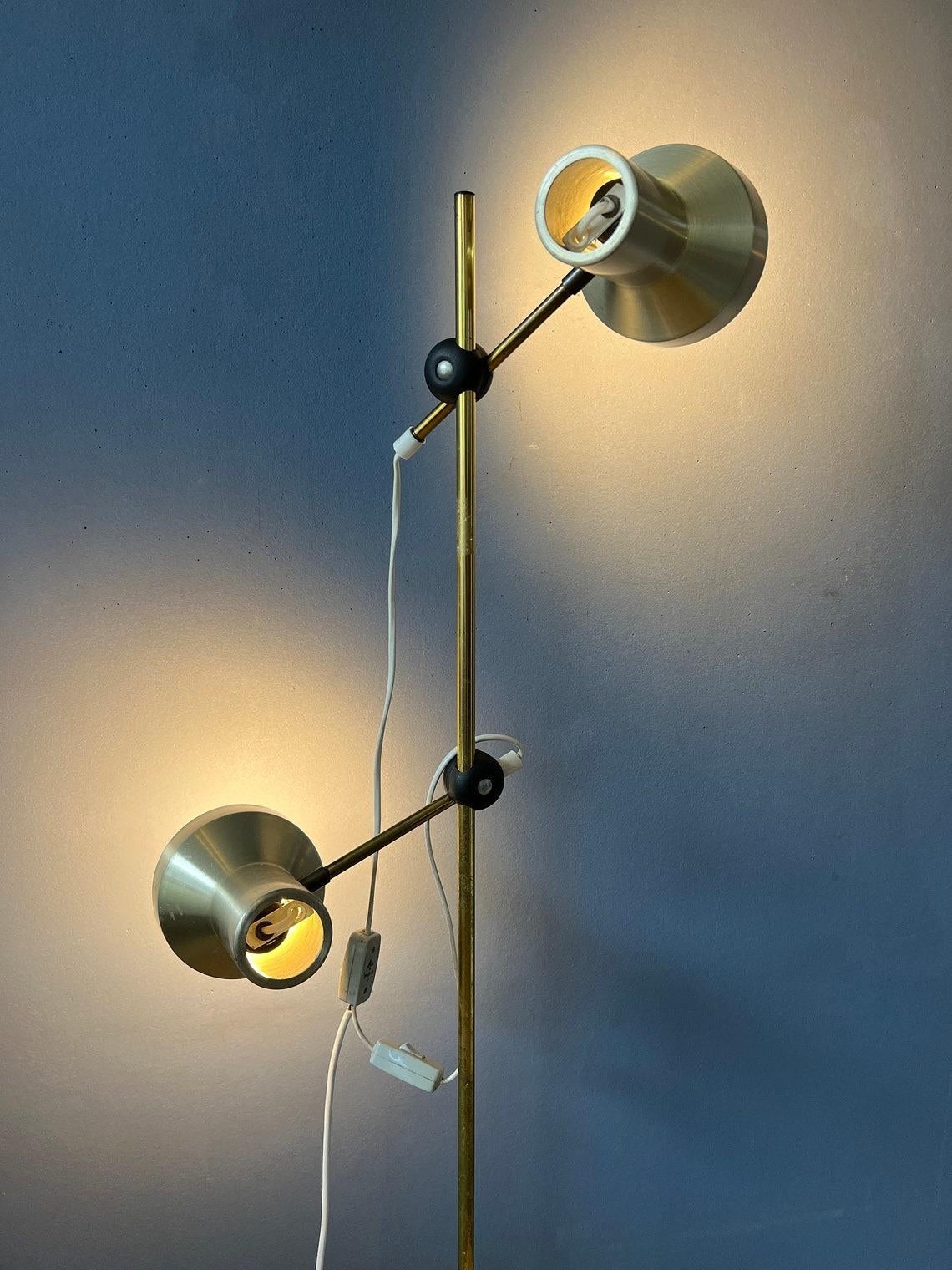 20th Century Mid Century Space Age Standing Floor Lamp Light with Aluminium Spots, 1970s For Sale